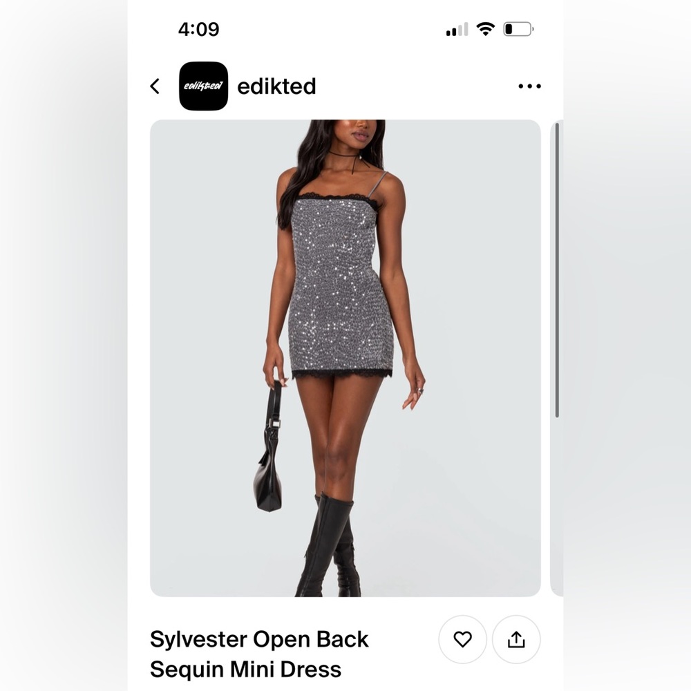 Edikted sparkly open back dress w choker necklace *NEVER WORN*